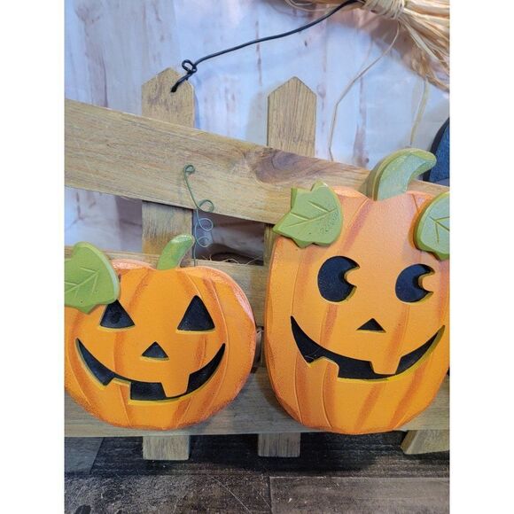 Welcome pumpkin patch Harvest Halloween wooden sign Decor bat - Picture 3 of 6